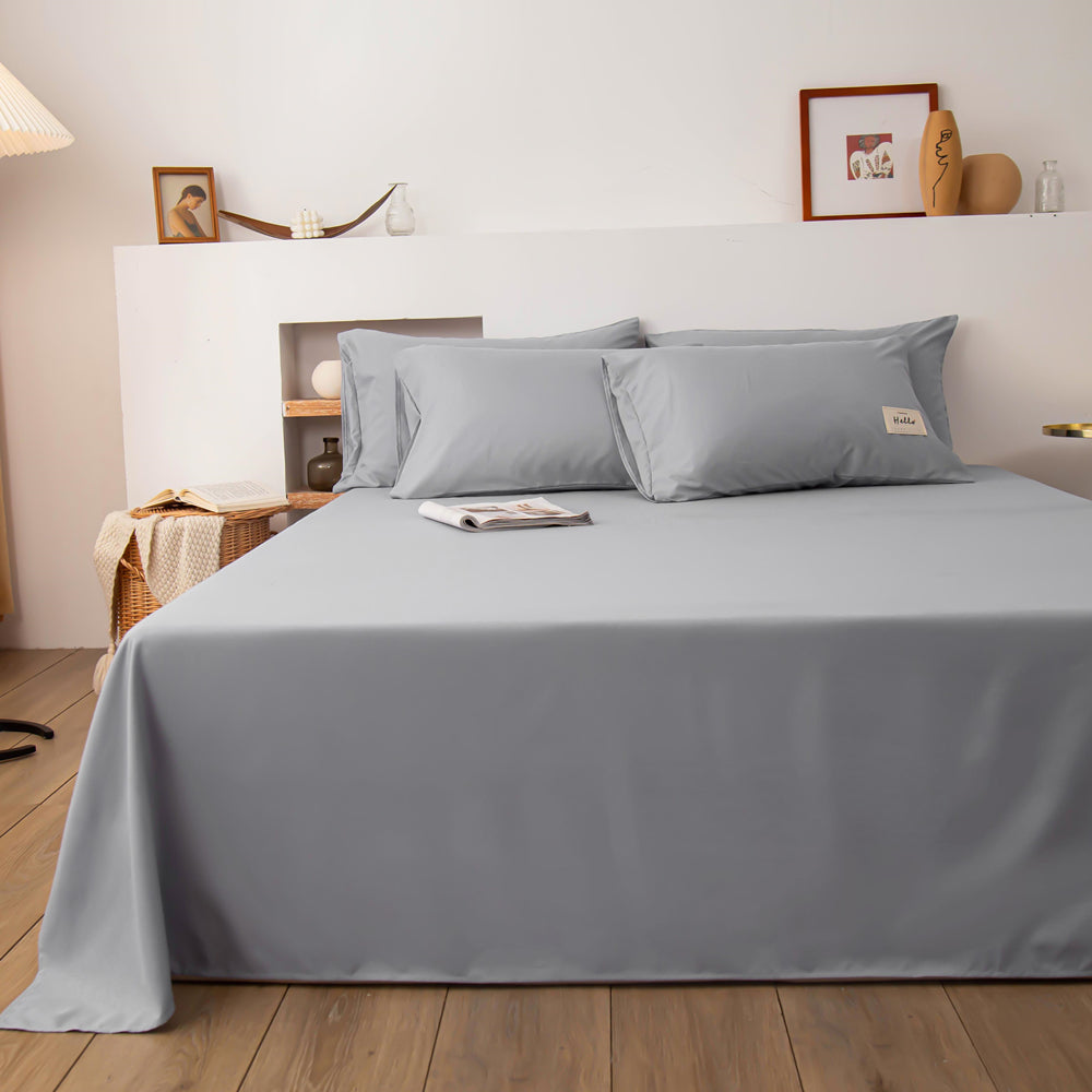 Soft Solid Color Bed Sheet for Double Bed
